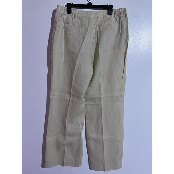 Chicos Pants Womens 3 Linen Beige Beach Coastal Travel Resort Wide Leg - Picture 2 of 10